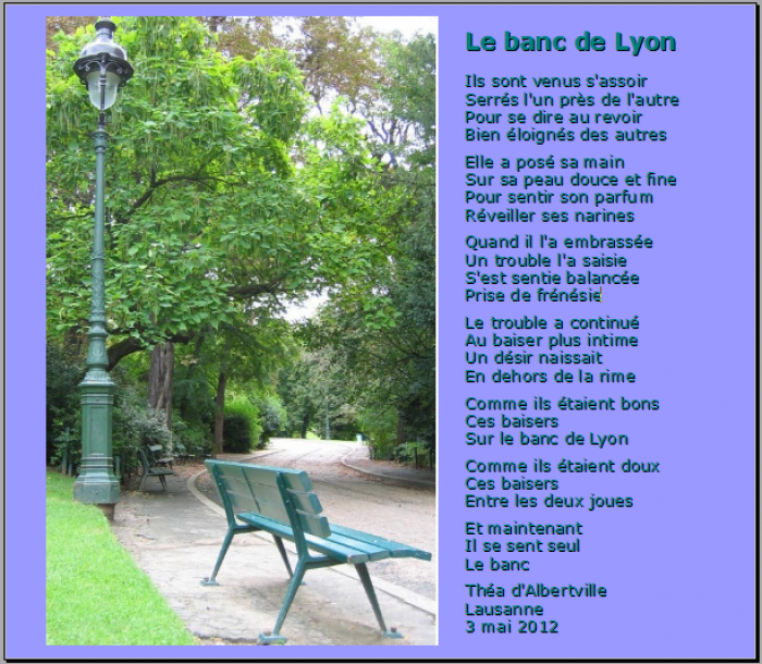 Le banc de Lyon - Théa d'Albertville