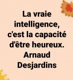 la vraie intelligence c'est la capacité d'être heureux